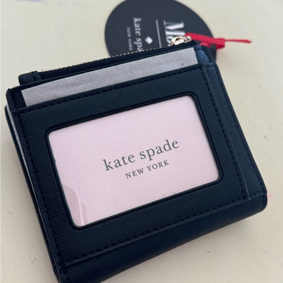 Kate Spade x Disney Minnie Mouse NWT Adalyn Black Polka Dot Bow Wallet - Picture 4 of 10